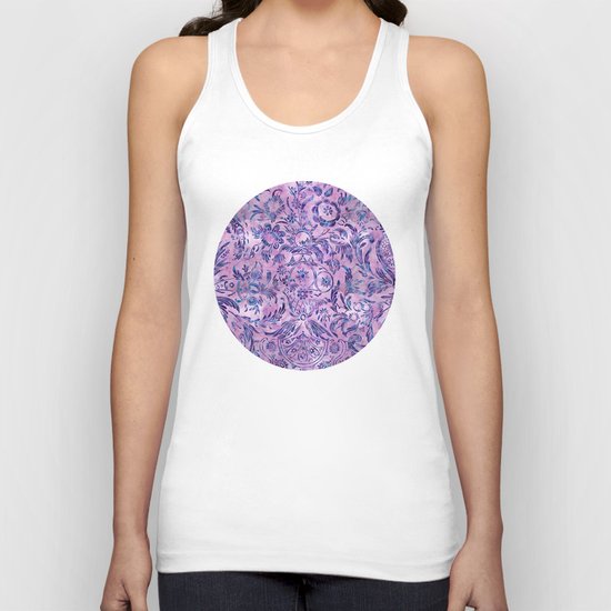 Watercolor Damask Pattern 02 Unisex Tank Top