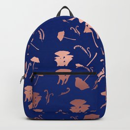 Mushrooms rose gold and blue Backpack