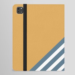 Color Block & Stripes Geometric Print, Yellow, Blue and White iPad Folio Case