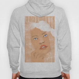 White abstraction with portrait Hoody