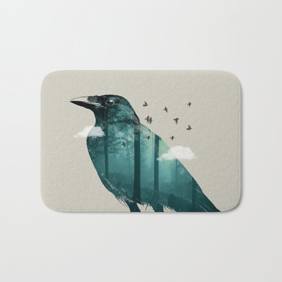 Teal Raven Bath Mat
