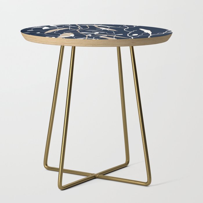 Meadow Grasses Floral on Navy Side Table