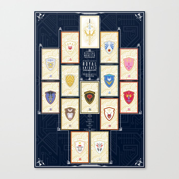 Knights of Yggdrasil | Royal Knights Card Set (Digimon) [back] Canvas Print