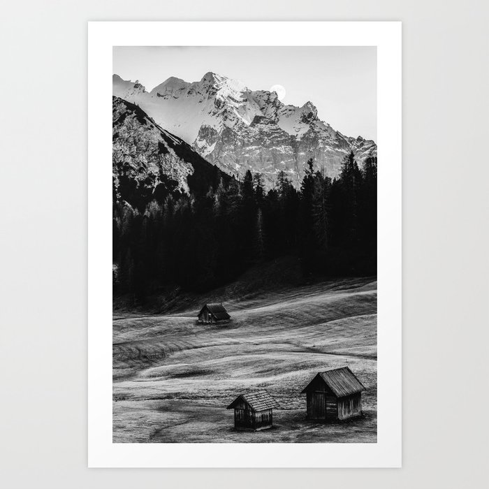 Alps Black and White Art Print