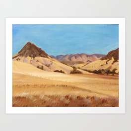 San Luis Obispo Bishop's Peak Plein Air Oil Painting Art Print