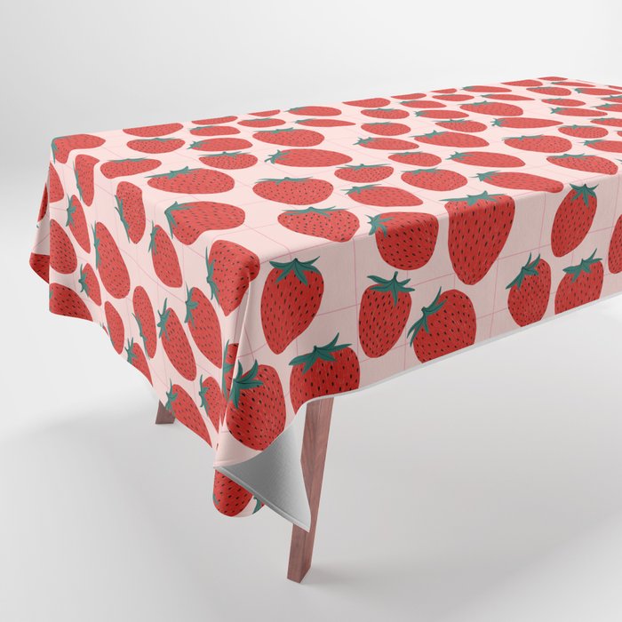 Strawberries and market I Tablecloth