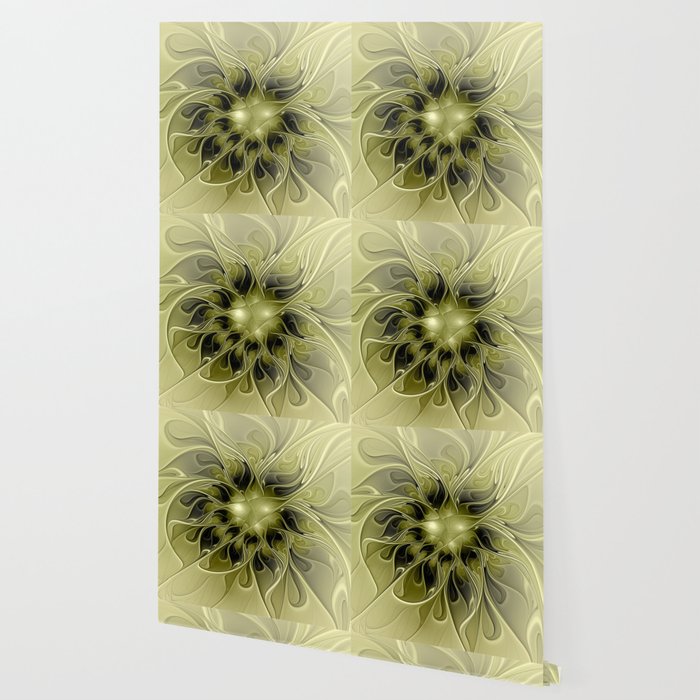 Khaki And Flourish Abstract Fractal Art Wallpaper By Gabiwart