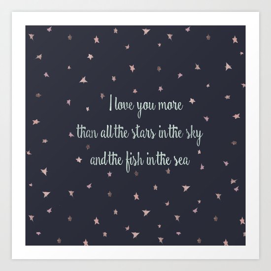 Love and the stars Art Print