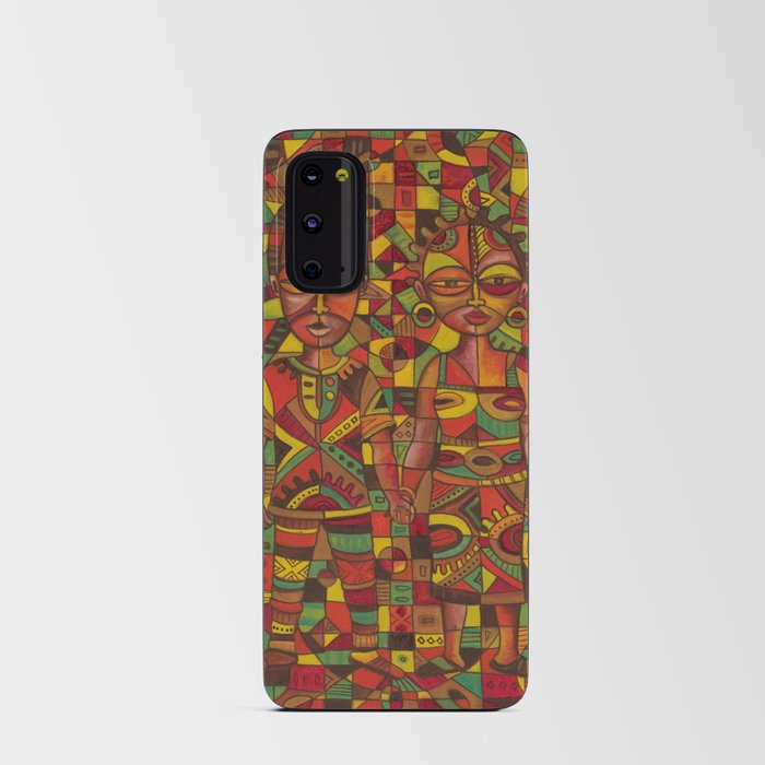 Twin 2 portrait from Africa of a happy couple Android Card Case