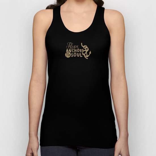 Hope anchors the soul - Typography maritime Unisex Tank Top