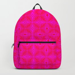 Retro Tropical Hot Pink and Red Monstera Leaves Backpack
