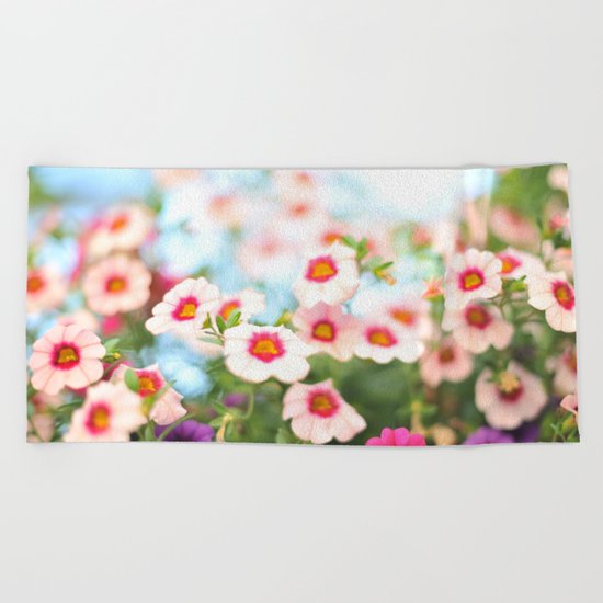 Summer flower vibes #1 #decor #art #society6 Beach Towel