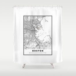 Boston Map Shower Curtain