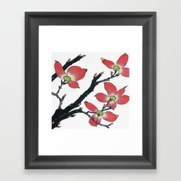 Dogwood Flower Ukiyo-e Japanese Style Framed Art Print
