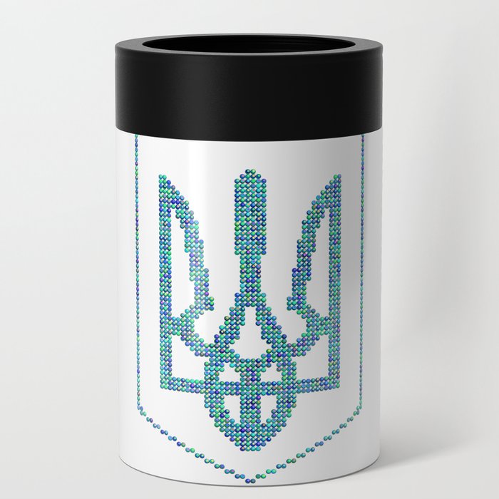 Coat of arms of Ukraine with circle. Creative decorative design Can Cooler