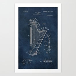 Ekman  Harp  patent art Art Print