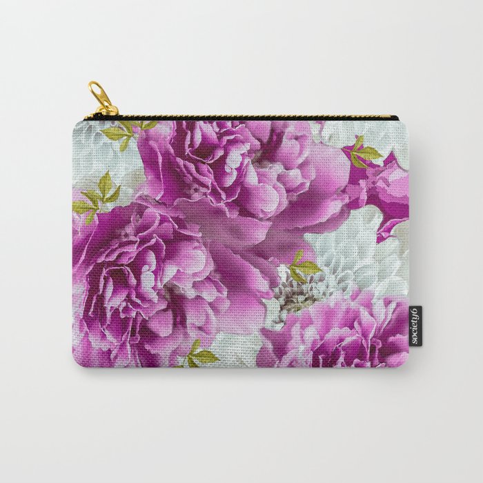 Summer bouquet of purple and white flowers #decor #society6 #buyart Carry-All Pouch