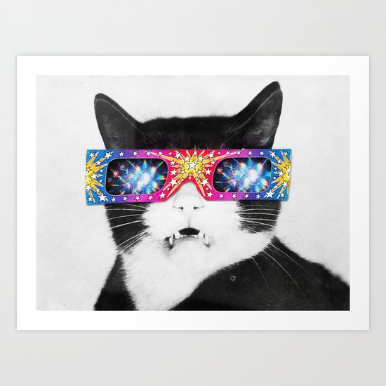 Laser Cat Art Print