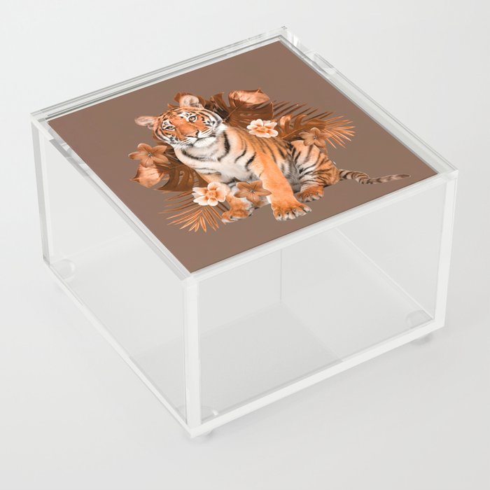 Golden Tiger Jungle Acrylic Box