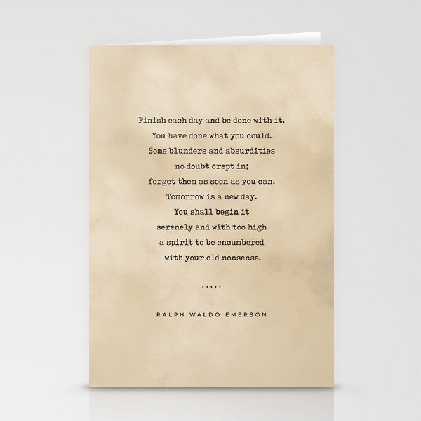 Ralph Waldo Emerson Quote 01 - Typewriter Quote On Old Paper - Literary Poster - Book Lover Gifts Stationery Cards