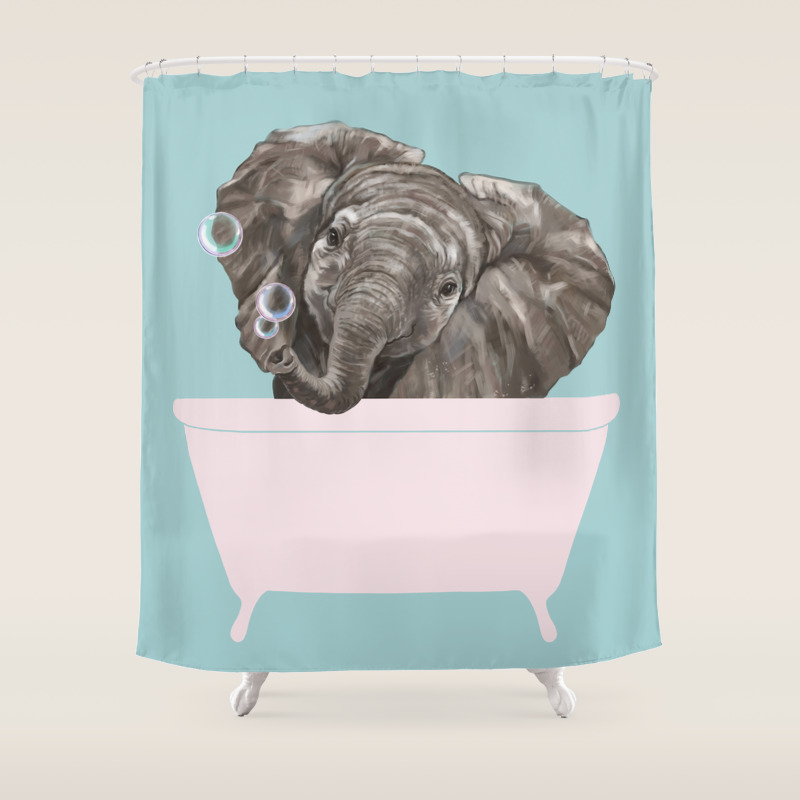 Baby Elephant In Bathtub Shower Curtain By Bignosework Society6