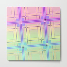 Large Colorful Rainbow Tartan Plaid Pop Metal Print