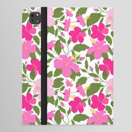 Pink Lush Hibiscus Flower iPad Folio Case