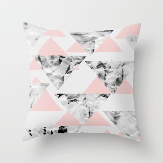 Pink Triangles Throw Pillow