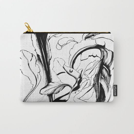 Plant in Blue Marker - Leaf of Life Miracle Leaf - Black and White Carry-All Pouch