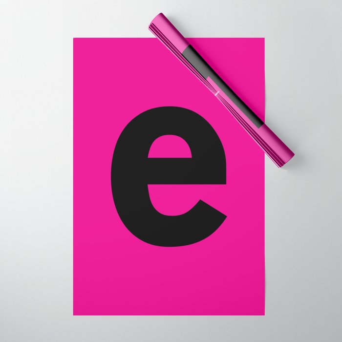 letter E (Black & Magenta) Wrapping Paper