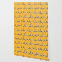Royal Tenenbaums Zebra Wallpaper - Mustard Yellow Wallpaper