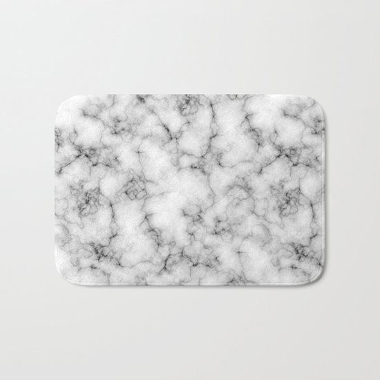 White Marble Texture Bath Mat