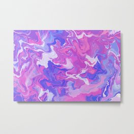 Purple Blue Pink White Liquify Pattern Metal Print