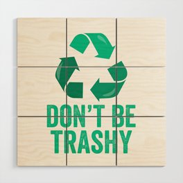 Don't Be Trashy Recycle Wood Wall Art