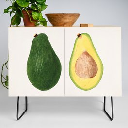 Avocado Print Vegetable Poster Vintage Food Retro Botany Simple Neutral Colored Pencil Drawing Fruit Wall art Kitchen Dining Aesthetic Decor Credenza
