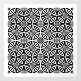 Black and White Geometric Repeat Pattern Art Print