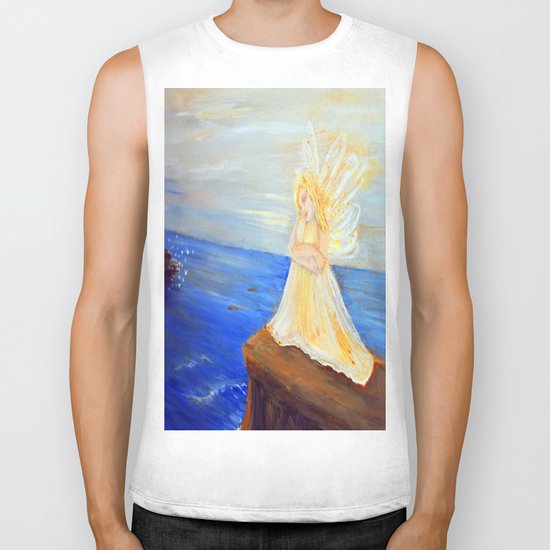 Invite your Angel | Angels are here Biker Tank