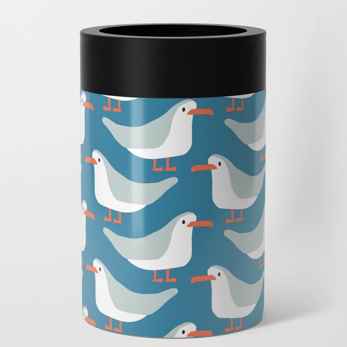 Seagull pattern Can Cooler | Drawing, Digital, Pattern, Seagull, Birds, Bird, Lil6ers, Nellianna, Sea, Sea-animal