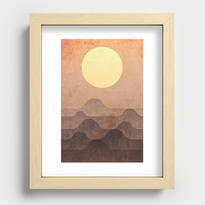 sunrise, hills Recessed Framed Print