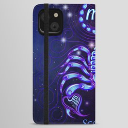 Zodiac neon signs — Scorpio iPhone Wallet Case