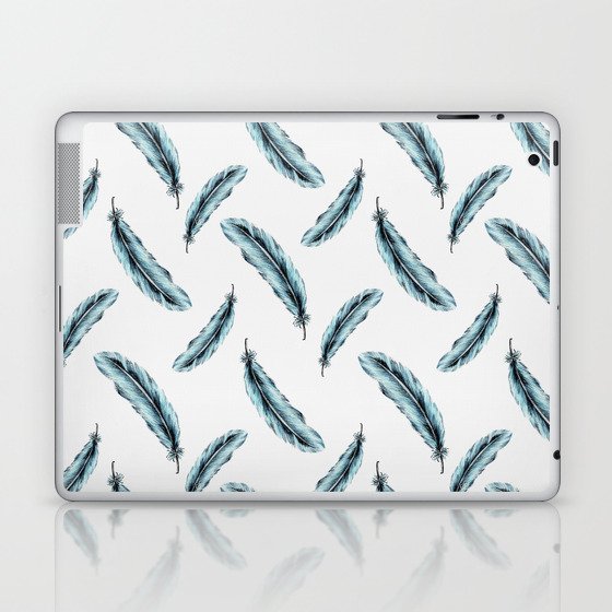 Blue Feathers Laptop & iPad Skin