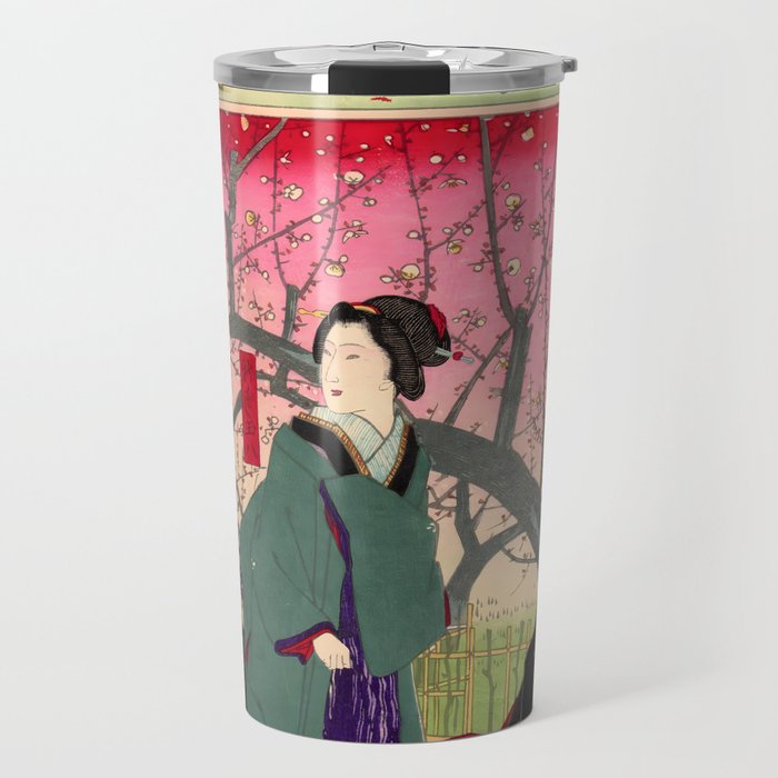 Geisha in the Plum Garden at Kameido (Utagawa Hiroshige III) Travel Mug