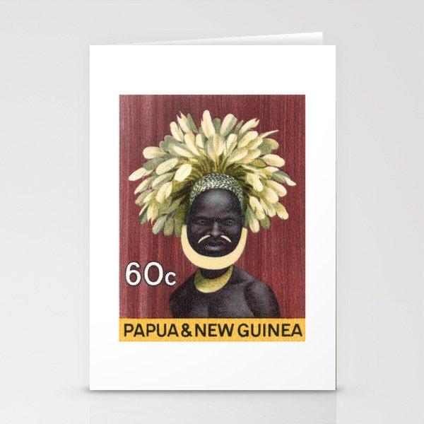 1968 Papua New Guinea Headress 60c Postage Stamp Stationery Cards
