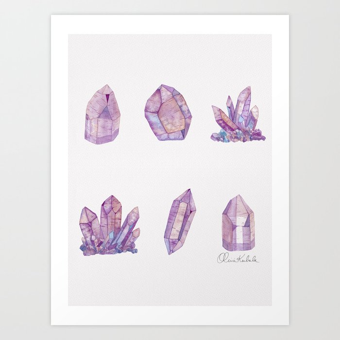 Crystals - Amethyst Art Print