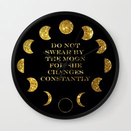 Moon Phases Gold Wall Clock