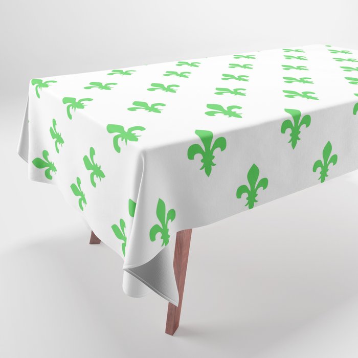 Fleur-de-Lis (Green & White Pattern) Tablecloth