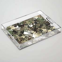 Handprint camouflage Acrylic Tray