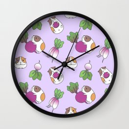 Guinea Pig and Radish Pattern Wall Clock
