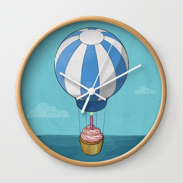 Flying Cupcake Wall Clock