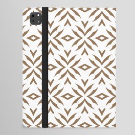 Brown and White Abstract Flower Pattern Pairs DE 2022 Trending Color Brown Bear DE6140 iPad Folio Case